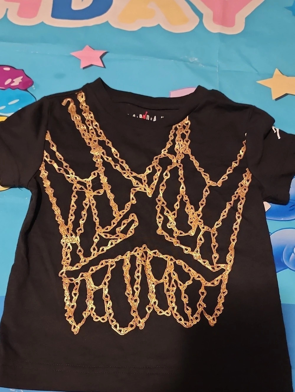 Jordan Gold Chain Graphic Tee Boys 2T Black & Gold